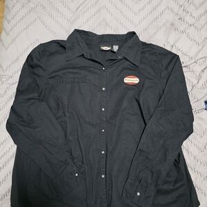 Harley-Davidson Black Button-Up Blouse